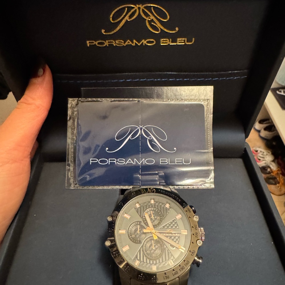 Porsamo Bleu Gold and Black Watch